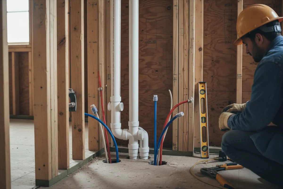 Drain and supply rough-in during Leak Detection in Coldwater