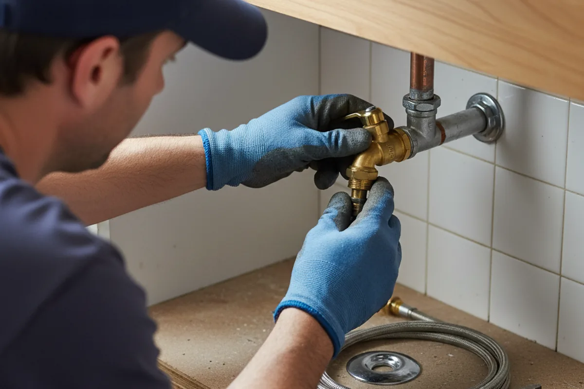 Shutoff valve and fitting work during Burst Pipe Repair in Coldwater
